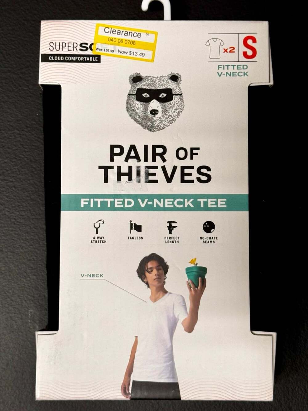 Pair of Thieves Men's SuperSoft Fitted V-Neck Tee 2-Pack Size S